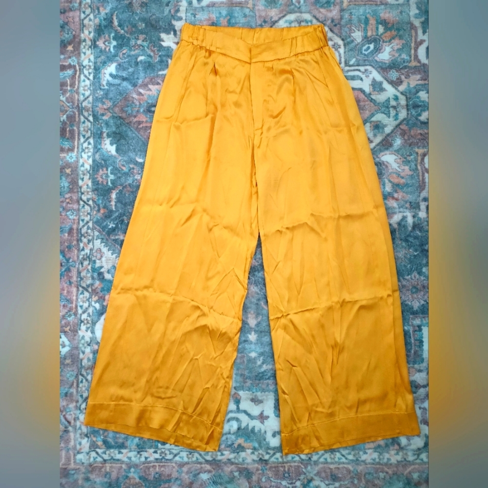 Small Free People Wide Leg Silk Pants